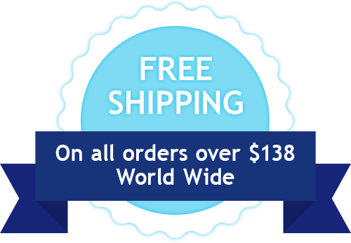 Free shipping for orders over $138 world wide